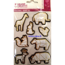 Stickers Effet 3D Animaux zoo
