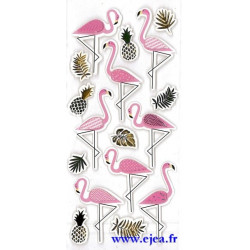 Stickers Sceny Flamants roses