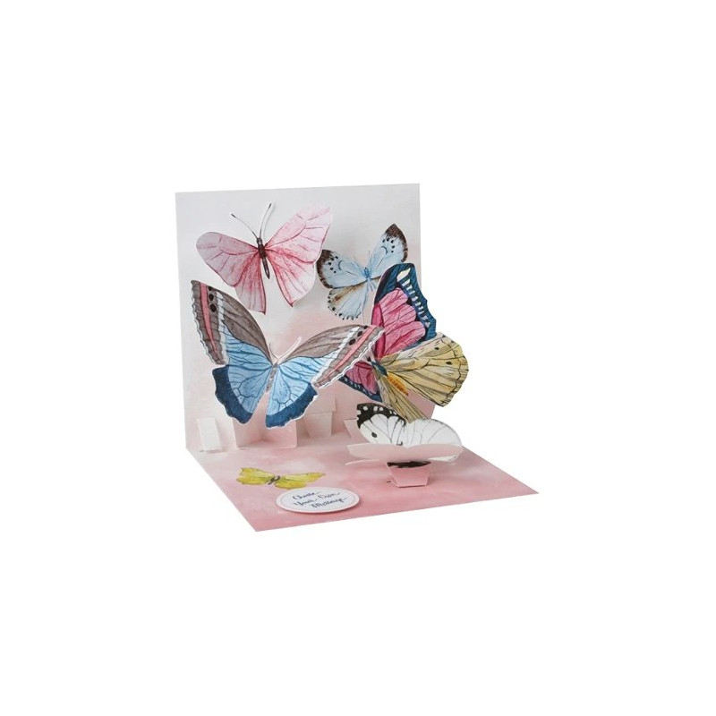 Mini carte pop-up Papillons aquarelle
