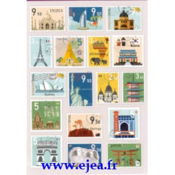 Stickers Timbres Pays du Monde