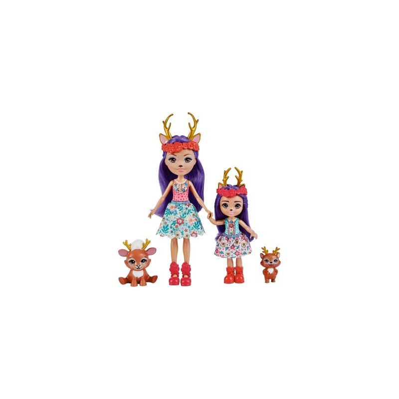 Enchantimals Coffret Sœurs avec mini-poupées Bree et Bedelia Lapin, 2  mini-figurines animales et accessoires, jouet pour enfant