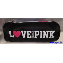 Trousse ronde Love Pink noir