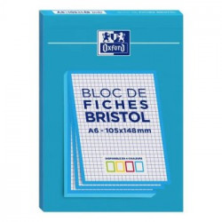 Fiches Bristol Oxford A6 Bleu