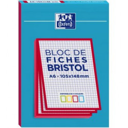 Fiches Bristol Oxford A6 Rouge