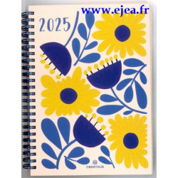 Agenda Flores 2025 A5 bleu