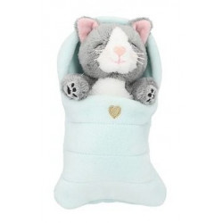 Peluche Chaton gris endormi...