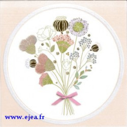 Carte double Broderie Bouquet