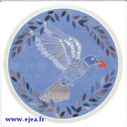 Carte double Broderie Colombe