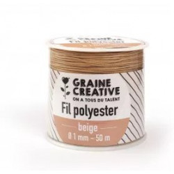 Bobine fil polyester beige