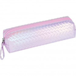 Trousse tressée rose