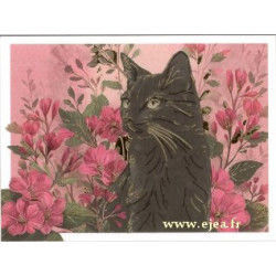 Carte double Aurora Chat noir