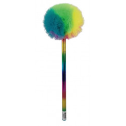 Crayon avec pompon arc-en-ciel