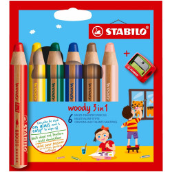 Stabilo 6 crayons Woody 3 en 1